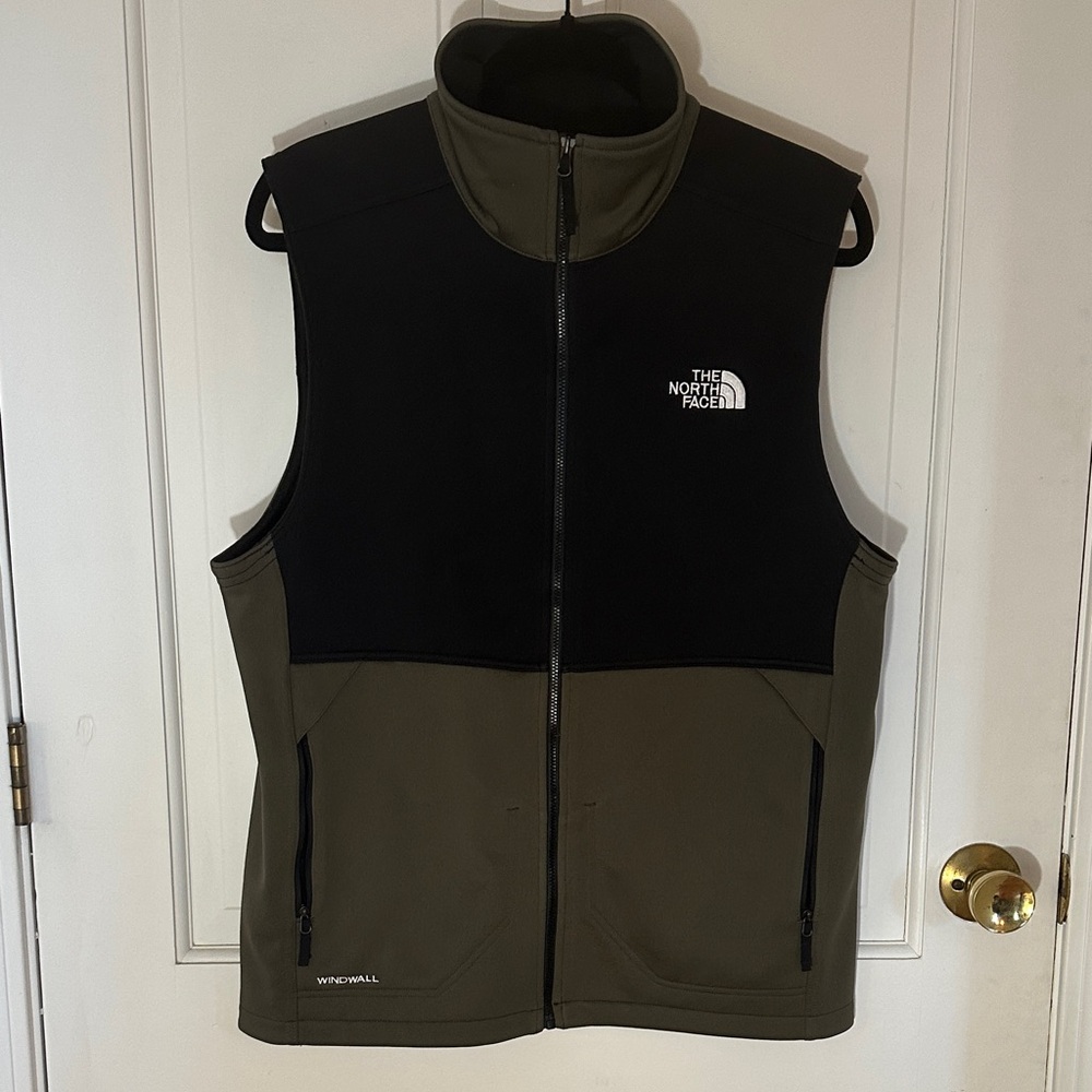 The North Face Black and Olive Zip Vest